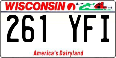 WI license plate 261YFI