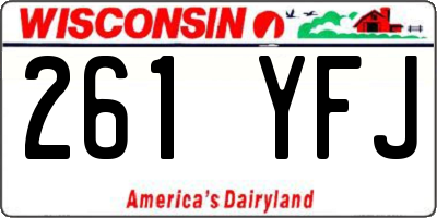 WI license plate 261YFJ