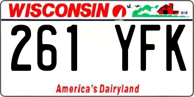 WI license plate 261YFK