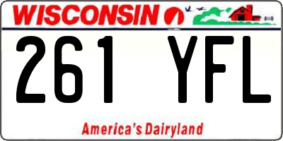 WI license plate 261YFL