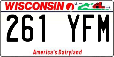 WI license plate 261YFM