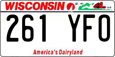WI license plate 261YFO