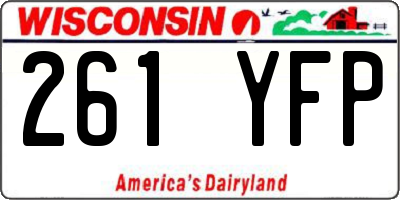 WI license plate 261YFP