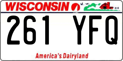 WI license plate 261YFQ
