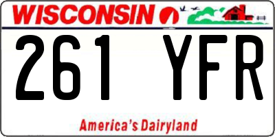 WI license plate 261YFR