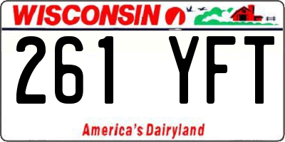 WI license plate 261YFT