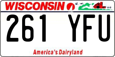 WI license plate 261YFU
