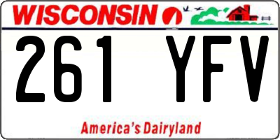 WI license plate 261YFV