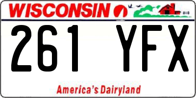 WI license plate 261YFX