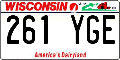 WI license plate 261YGE