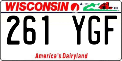 WI license plate 261YGF