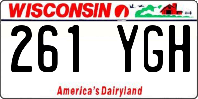 WI license plate 261YGH