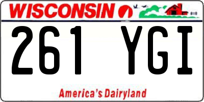 WI license plate 261YGI