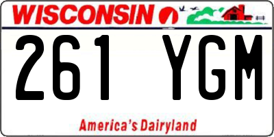 WI license plate 261YGM