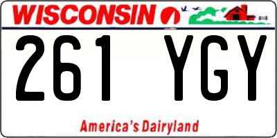 WI license plate 261YGY