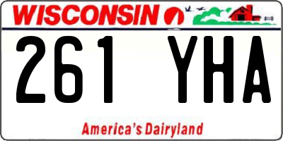 WI license plate 261YHA