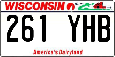 WI license plate 261YHB