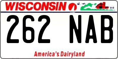 WI license plate 262NAB