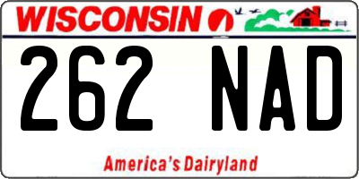 WI license plate 262NAD