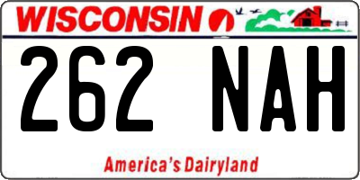 WI license plate 262NAH
