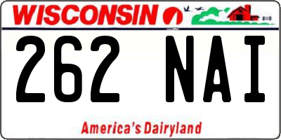 WI license plate 262NAI