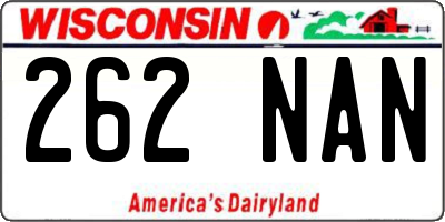 WI license plate 262NAN