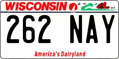 WI license plate 262NAY