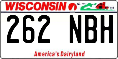 WI license plate 262NBH