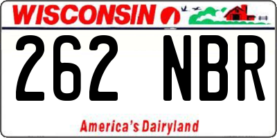 WI license plate 262NBR