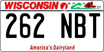 WI license plate 262NBT