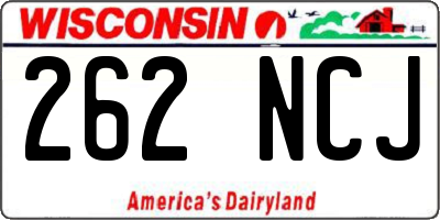 WI license plate 262NCJ