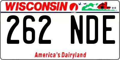 WI license plate 262NDE