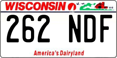 WI license plate 262NDF