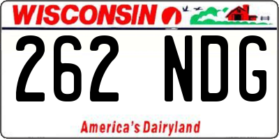 WI license plate 262NDG