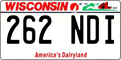 WI license plate 262NDI