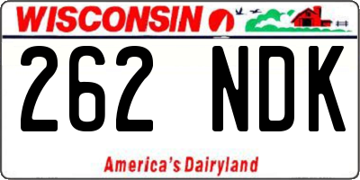 WI license plate 262NDK