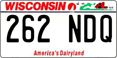 WI license plate 262NDQ