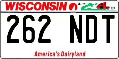 WI license plate 262NDT