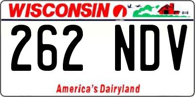 WI license plate 262NDV