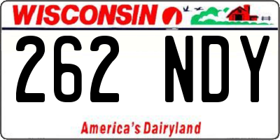WI license plate 262NDY