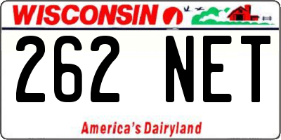 WI license plate 262NET
