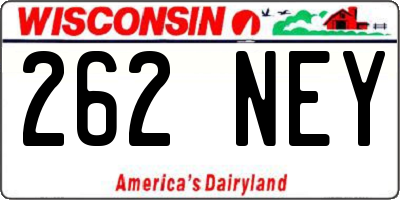 WI license plate 262NEY