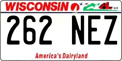 WI license plate 262NEZ