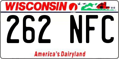 WI license plate 262NFC