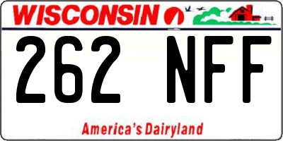 WI license plate 262NFF