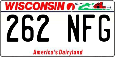 WI license plate 262NFG