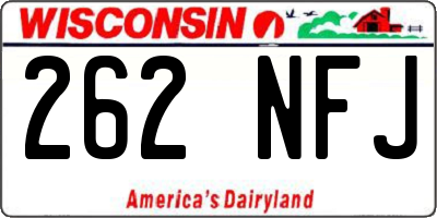 WI license plate 262NFJ