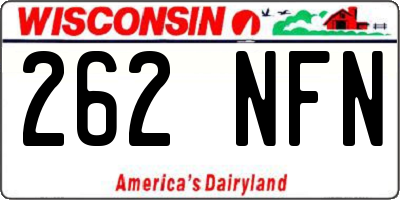 WI license plate 262NFN