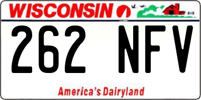 WI license plate 262NFV
