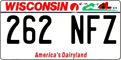 WI license plate 262NFZ